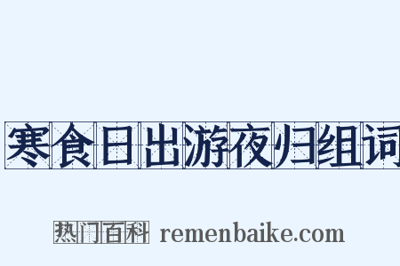 寒食日出游夜归组词是什么意思的图片